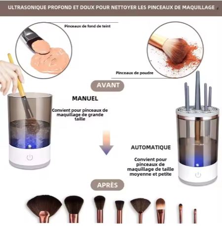 Appareil de nettoyage automatique pour pinceaux cosmétiques